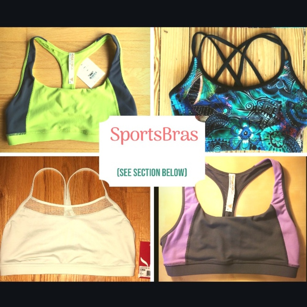 SPORTS BRAS (see below)